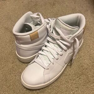 Nike White and Gold Women's Sneakers